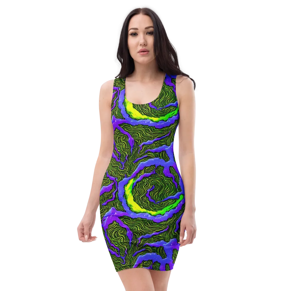 Ultraviolet Wild on Bodycon Dress — Front