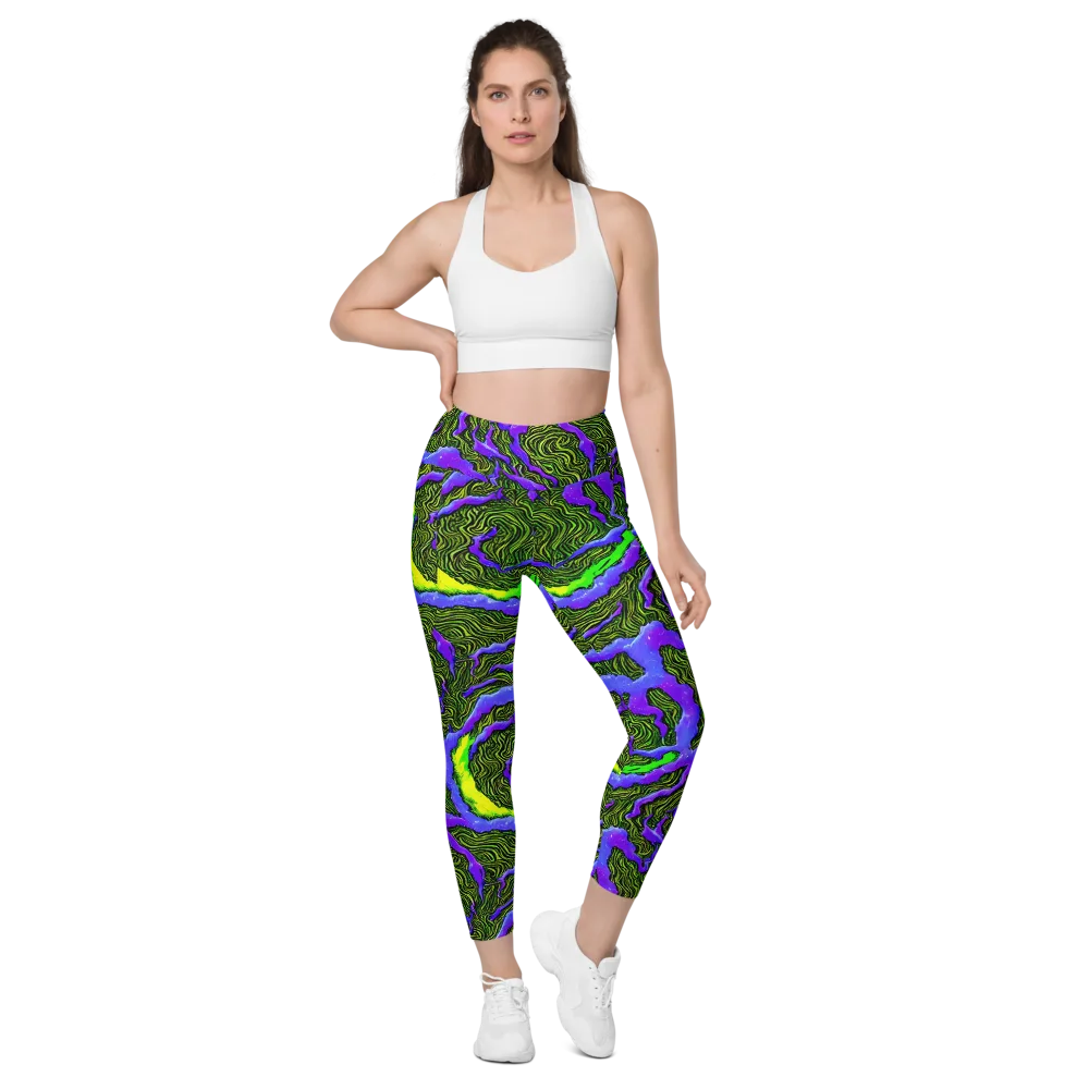 Ultraviolet Wild on Leggings with Pockets — Front