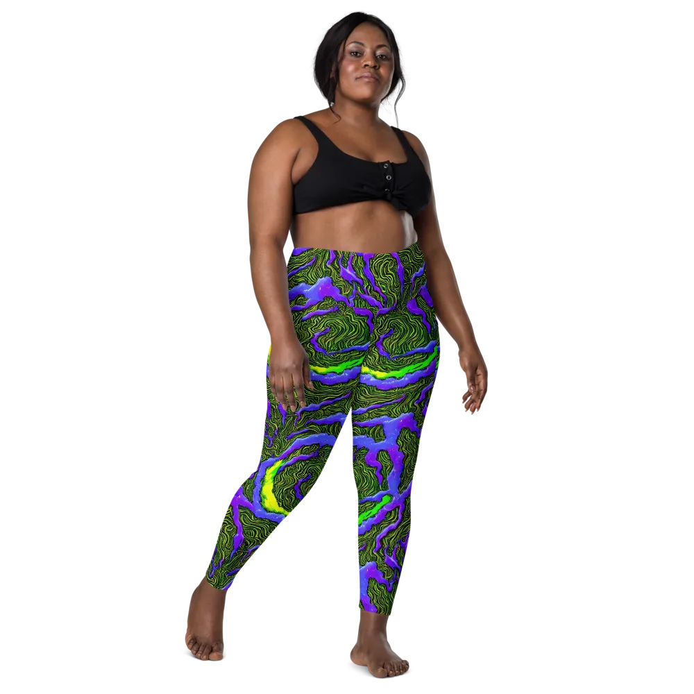 Ultraviolet Wild on Leggings with Pockets — Front