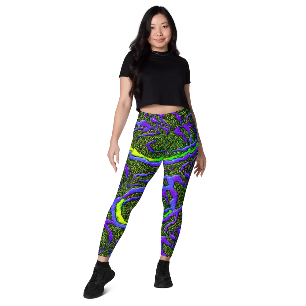 Ultraviolet Wild on Leggings with Pockets — Front