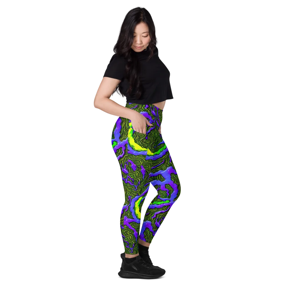 Ultraviolet Wild on Leggings with Pockets — Right
