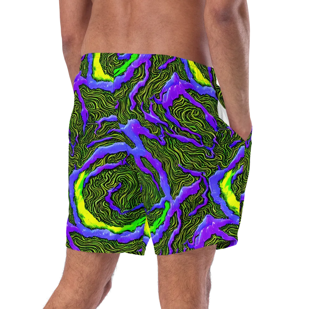 Ultraviolet Wild on Swim Trunks — Right Back