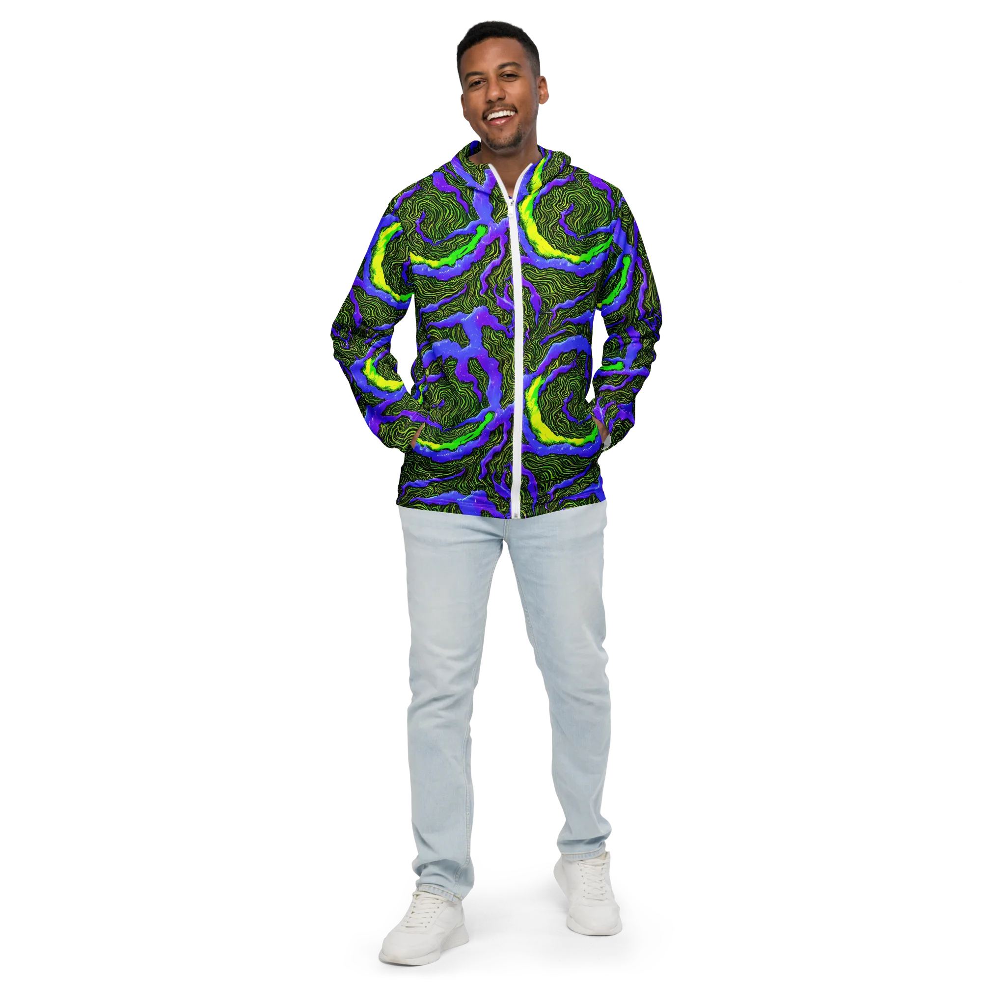 Ultraviolet Wild on Men's Windbreaker — Front