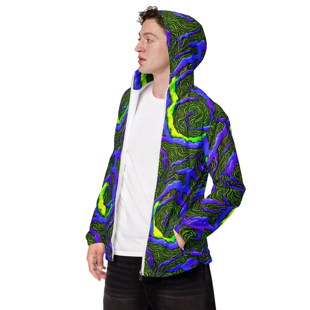 Ultraviolet Wild on Men's Windbreaker — Left Front