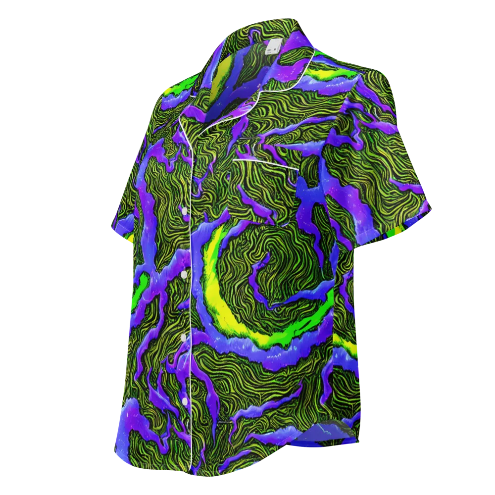 Ultraviolet Wild on Women's Short Sleeve Pajama Top — Left Front