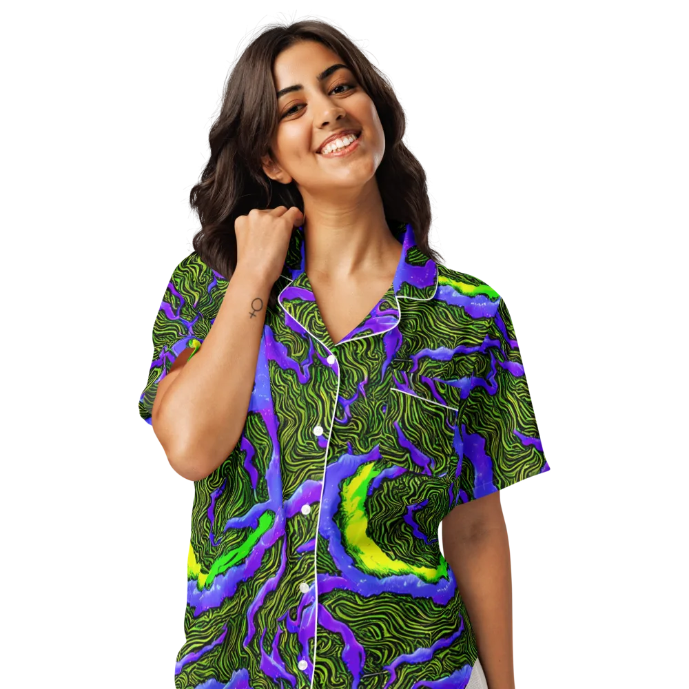 Ultraviolet Wild on Women's Short Sleeve Pajama Top — Front