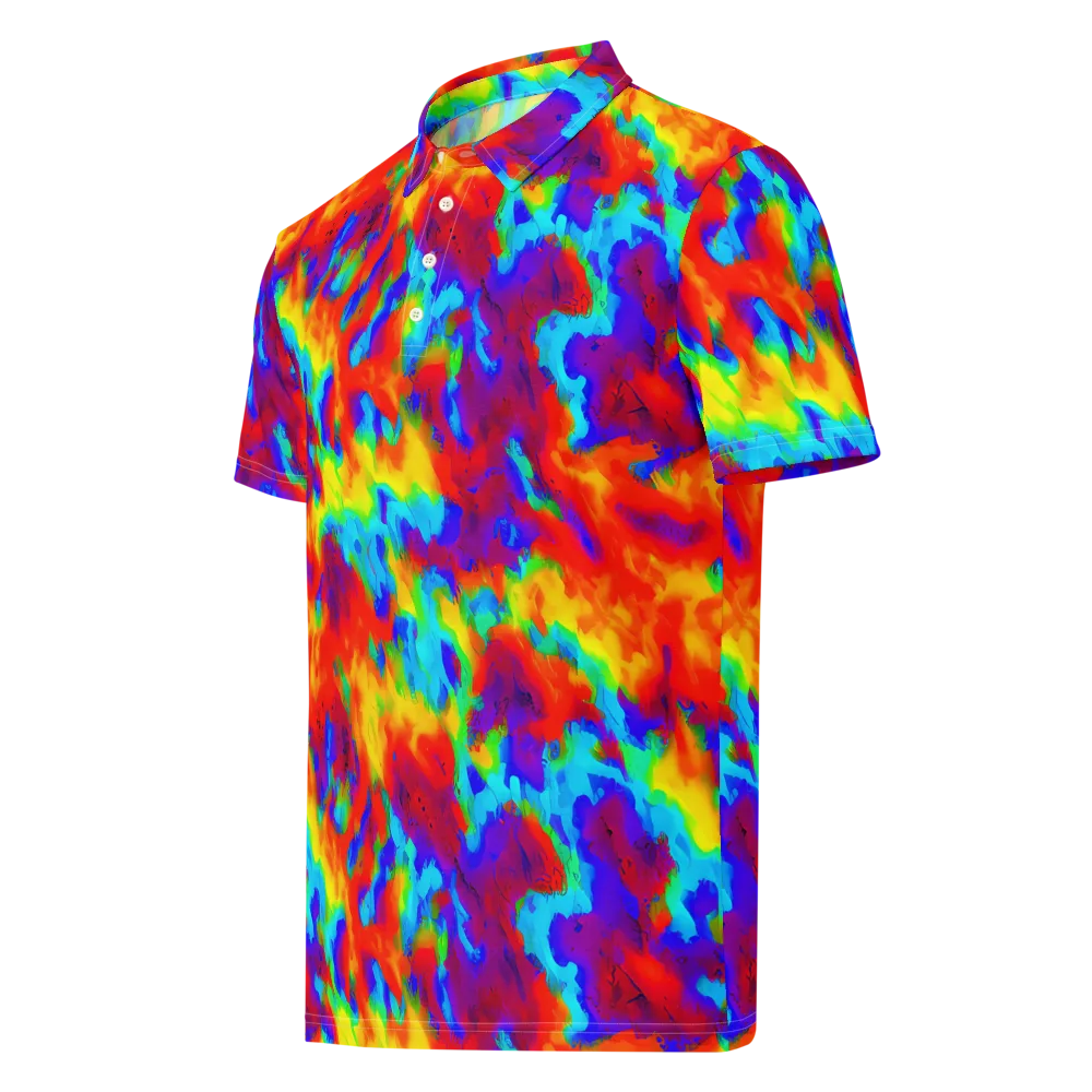 Flame Spectrum on Men's Slim Fit Polo Shirt — Left Front
