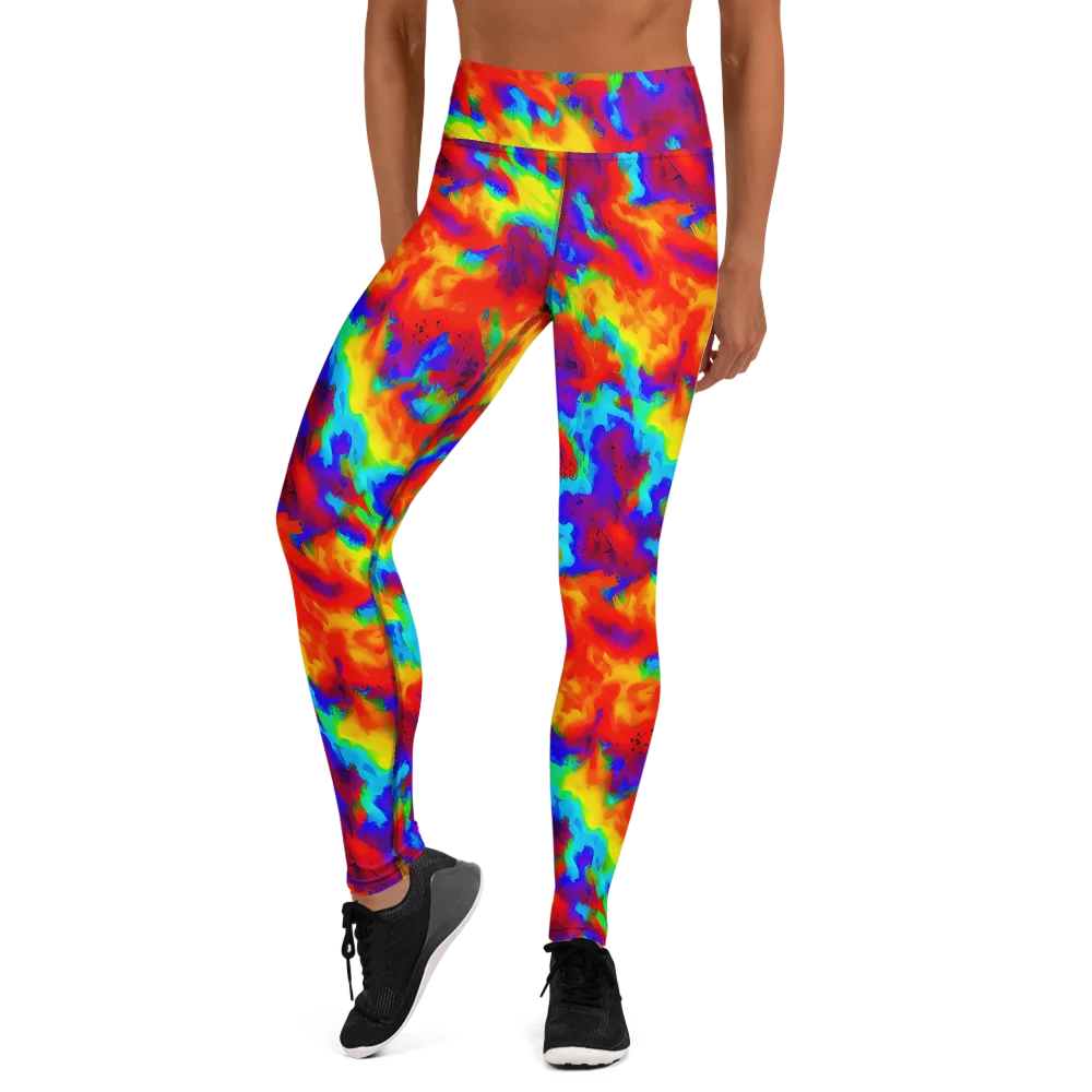 Flame Spectrum on Yoga Leggings — Front