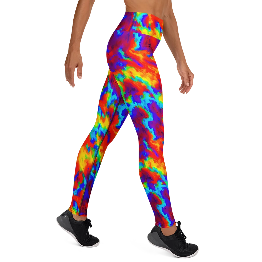 Flame Spectrum on Yoga Leggings — Right