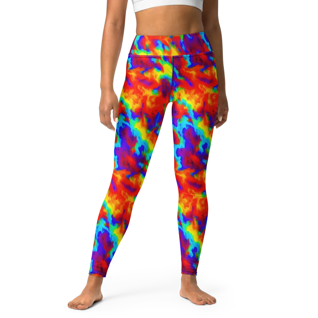 Flame Spectrum on Yoga Leggings — Front