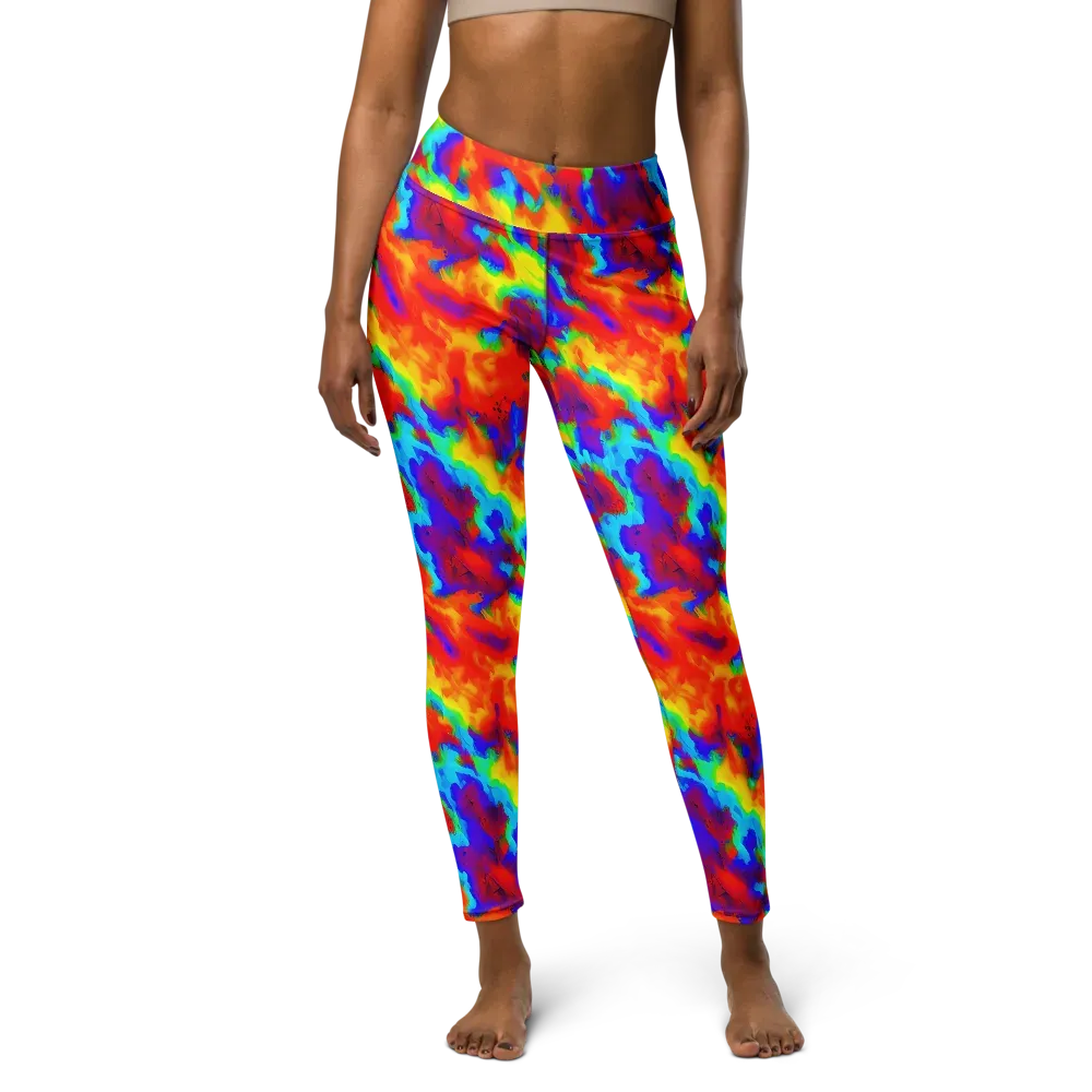 Flame Spectrum on Yoga Leggings — Front