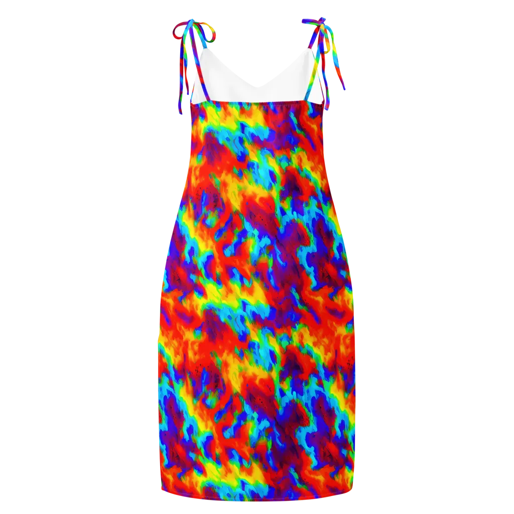 Flame Spectrum on Slip Dress — Back