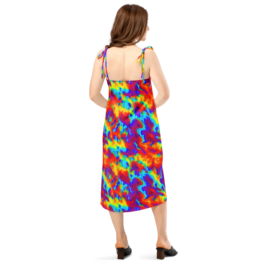 Flame Spectrum on Slip Dress — Back