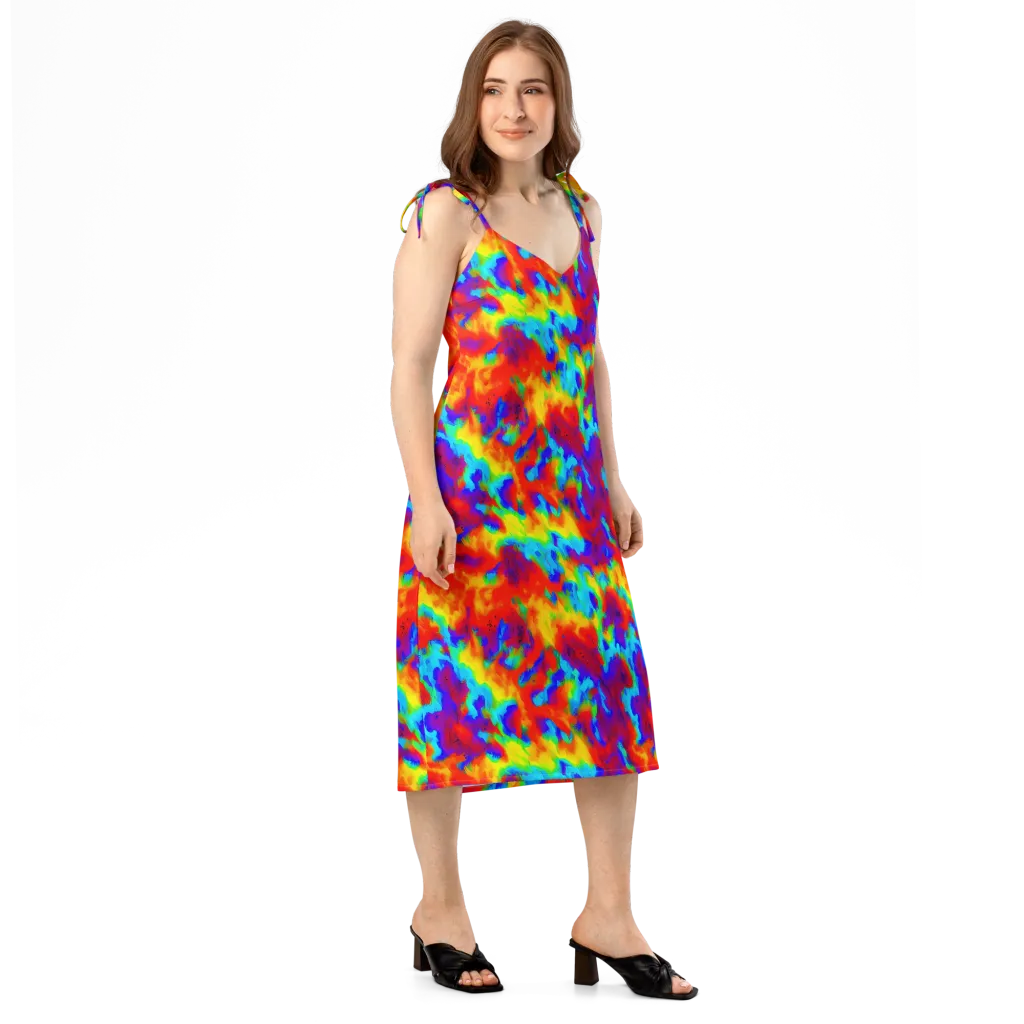 Flame Spectrum on Slip Dress — Right Front