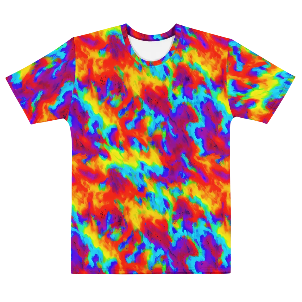 Flame Spectrum on Men's Cotton Crew Neck T-Shirt — Front