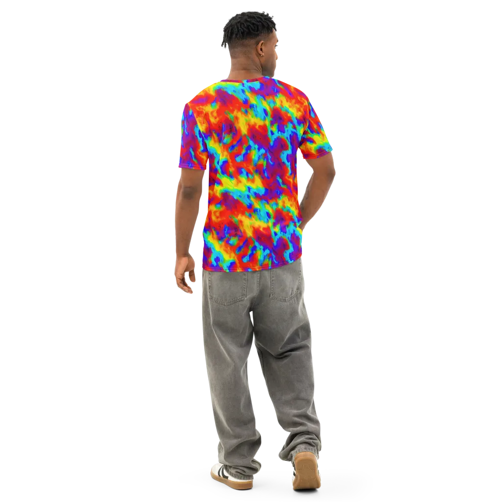 Flame Spectrum on Men's Cotton Crew Neck T-Shirt — Back
