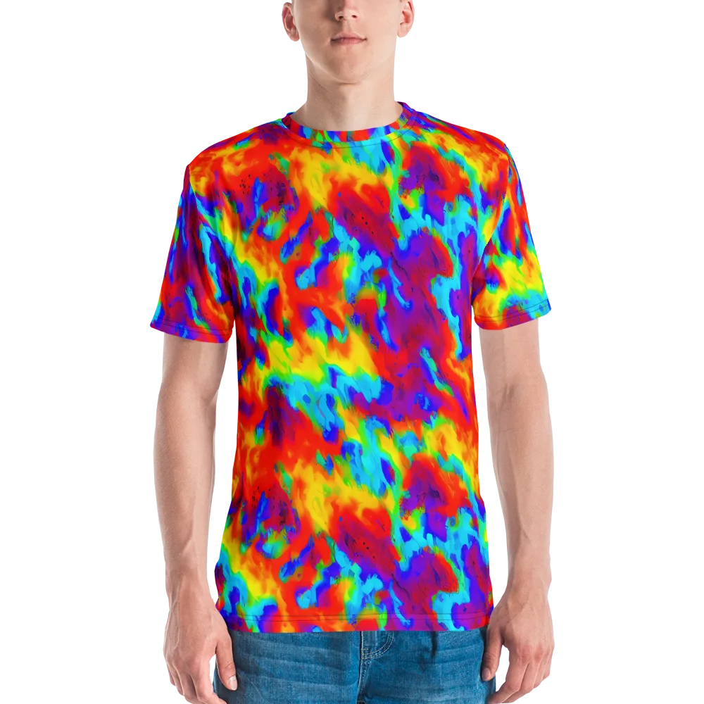 Flame Spectrum on Men's Crew Neck T-Shirt — Front
