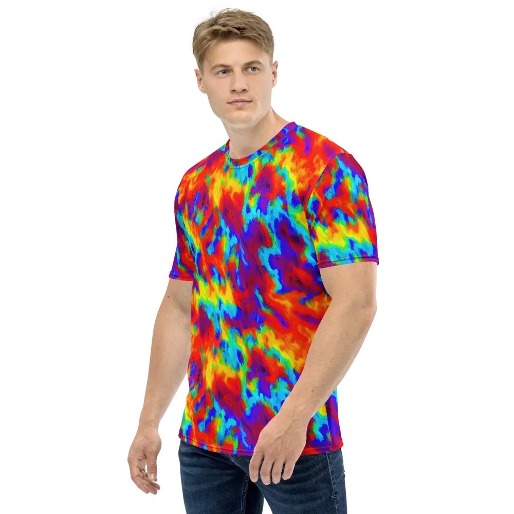 Flame Spectrum on Men's Crew Neck T-Shirt — Left
