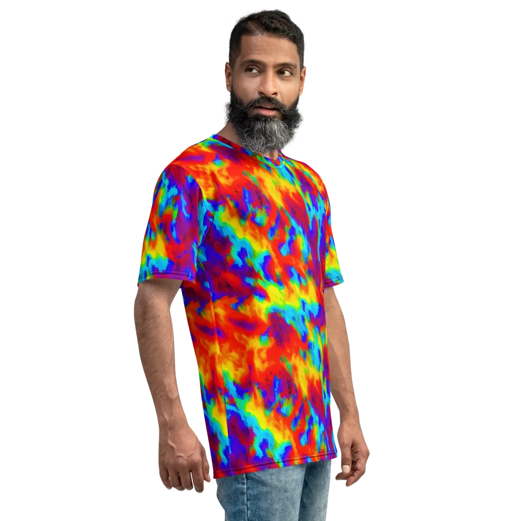 Flame Spectrum on Men's Crew Neck T-Shirt — Right