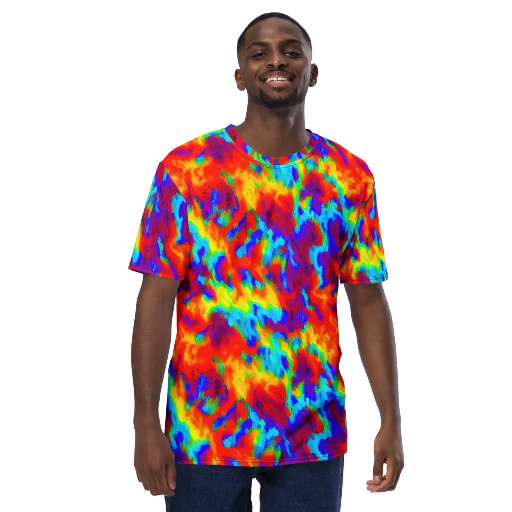 Flame Spectrum on Men's Crew Neck T-Shirt — Front