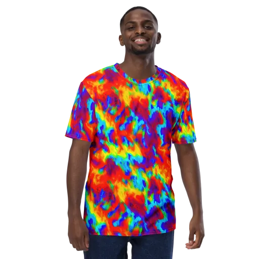 Flame Spectrum on a Men's Crew Neck T-Shirt