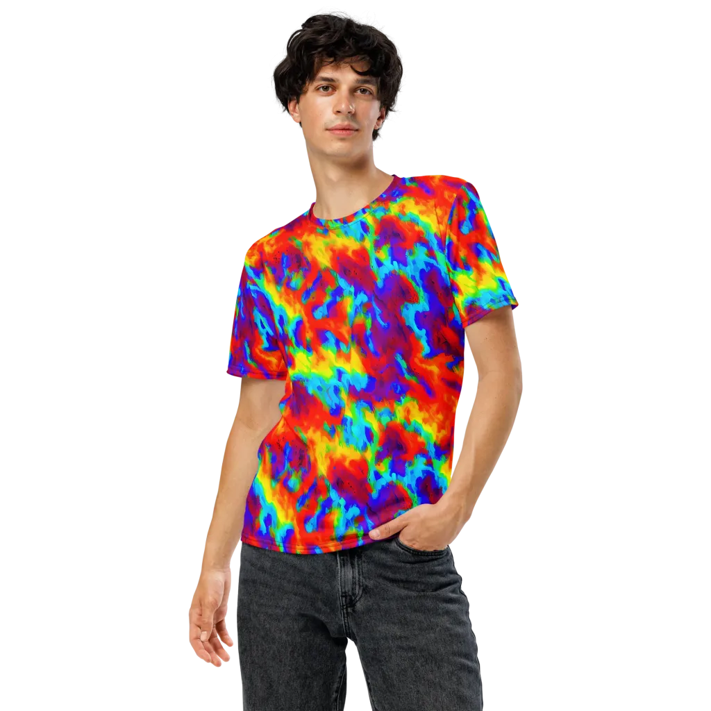Flame Spectrum on Men's Crew Neck T-Shirt — Front