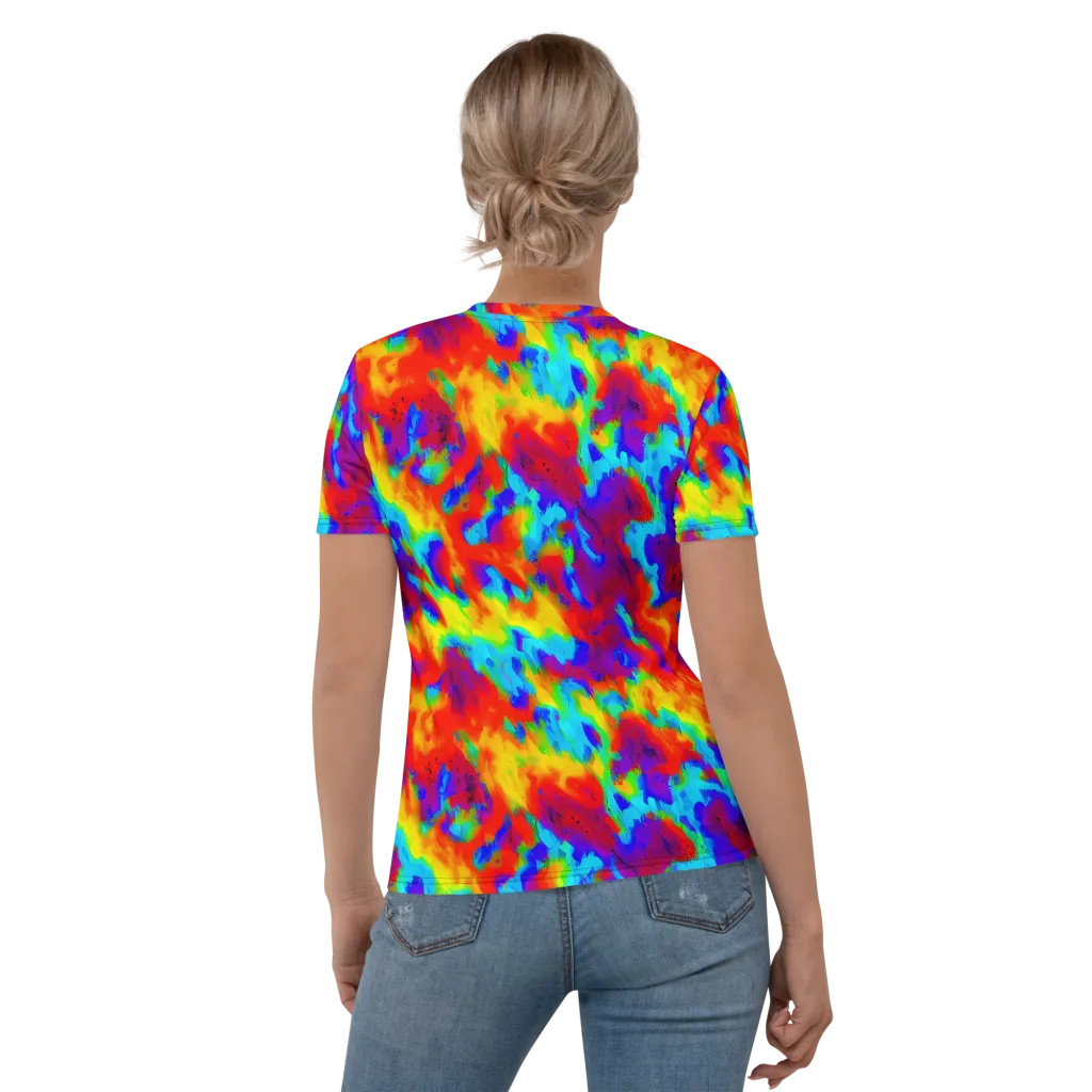 Flame Spectrum on Women's Crew Neck T-Shirt — Back