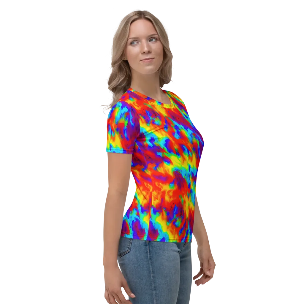 Flame Spectrum on Women's Crew Neck T-Shirt — Right