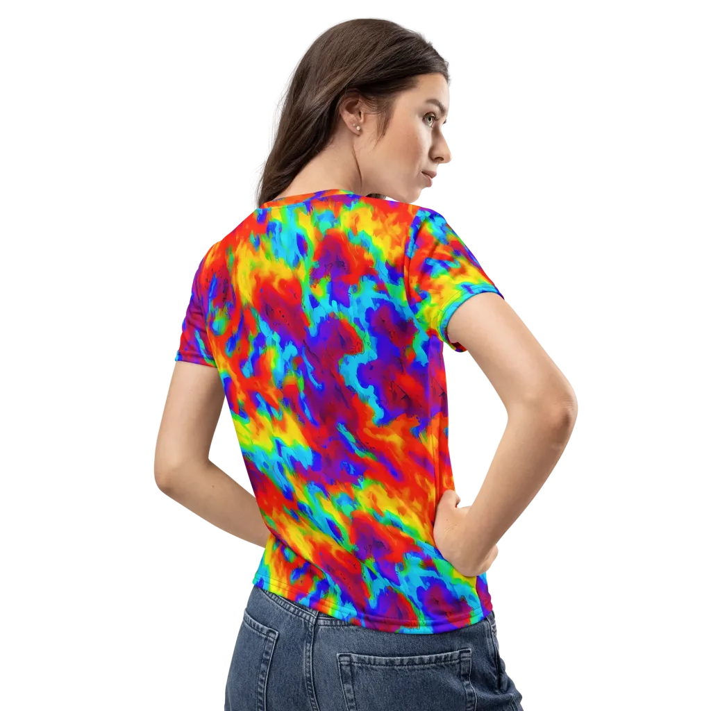 Flame Spectrum on Women's Crew Neck T-Shirt — Back