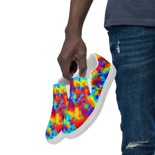 Flame Spectrum on a Men's Slip-On Canvas Shoes