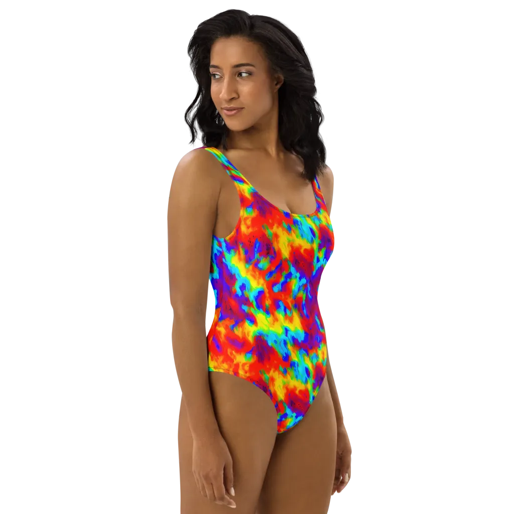 Flame Spectrum on One-Piece Swimsuit — Right