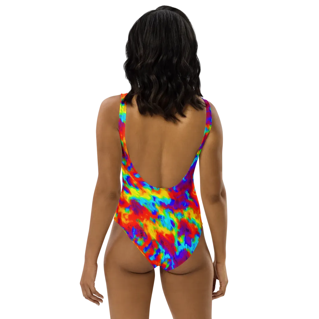 Flame Spectrum on One-Piece Swimsuit — Back