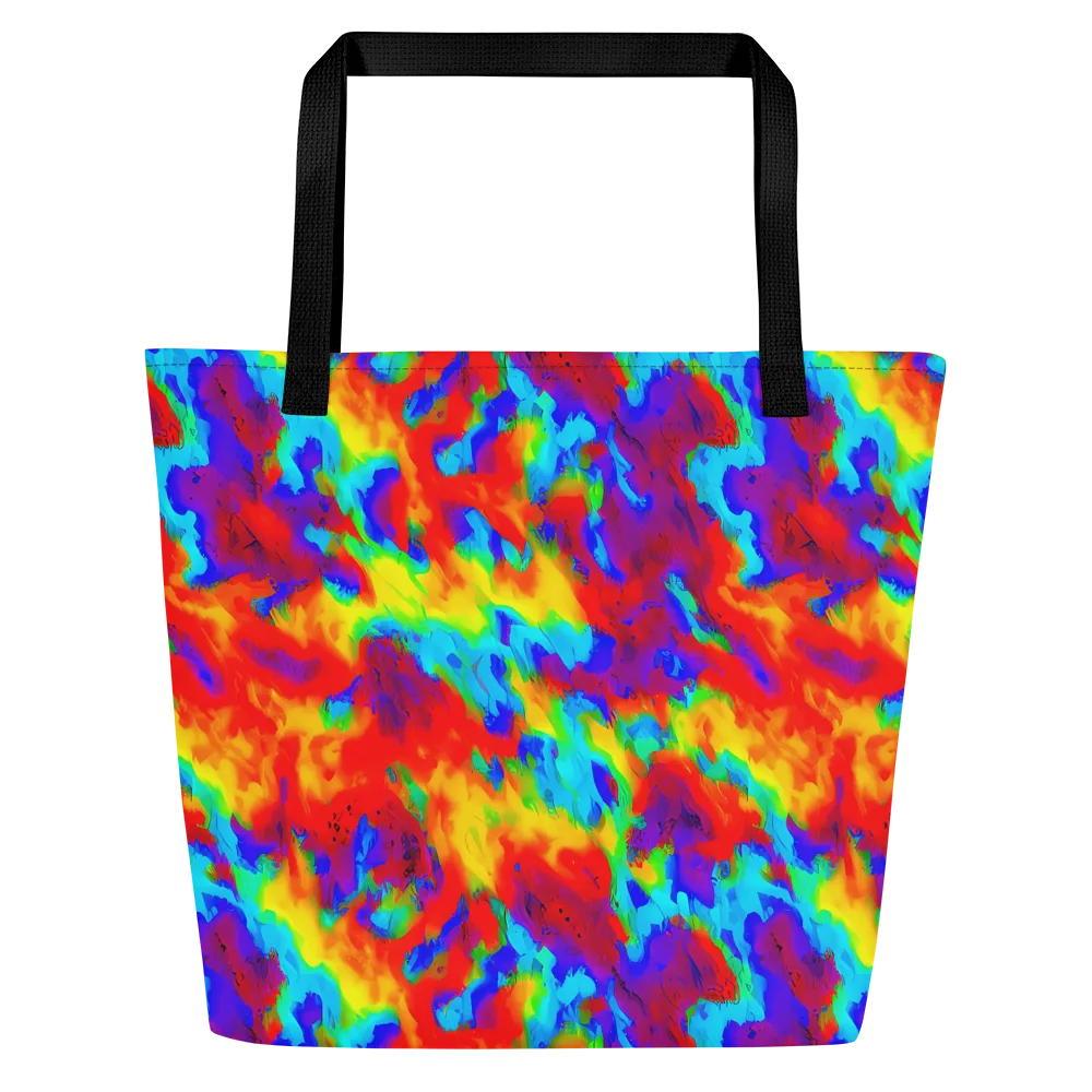 Flame Spectrum on Large Tote Bag W/ Pocket — Front