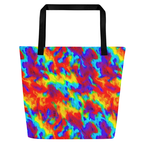Flame Spectrum on a Large Tote Bag W/ Pocket