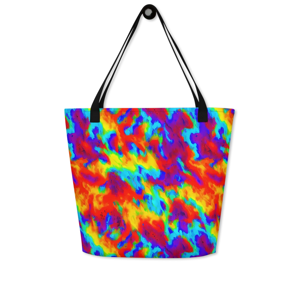 Flame Spectrum on Large Tote Bag W/ Pocket — Front