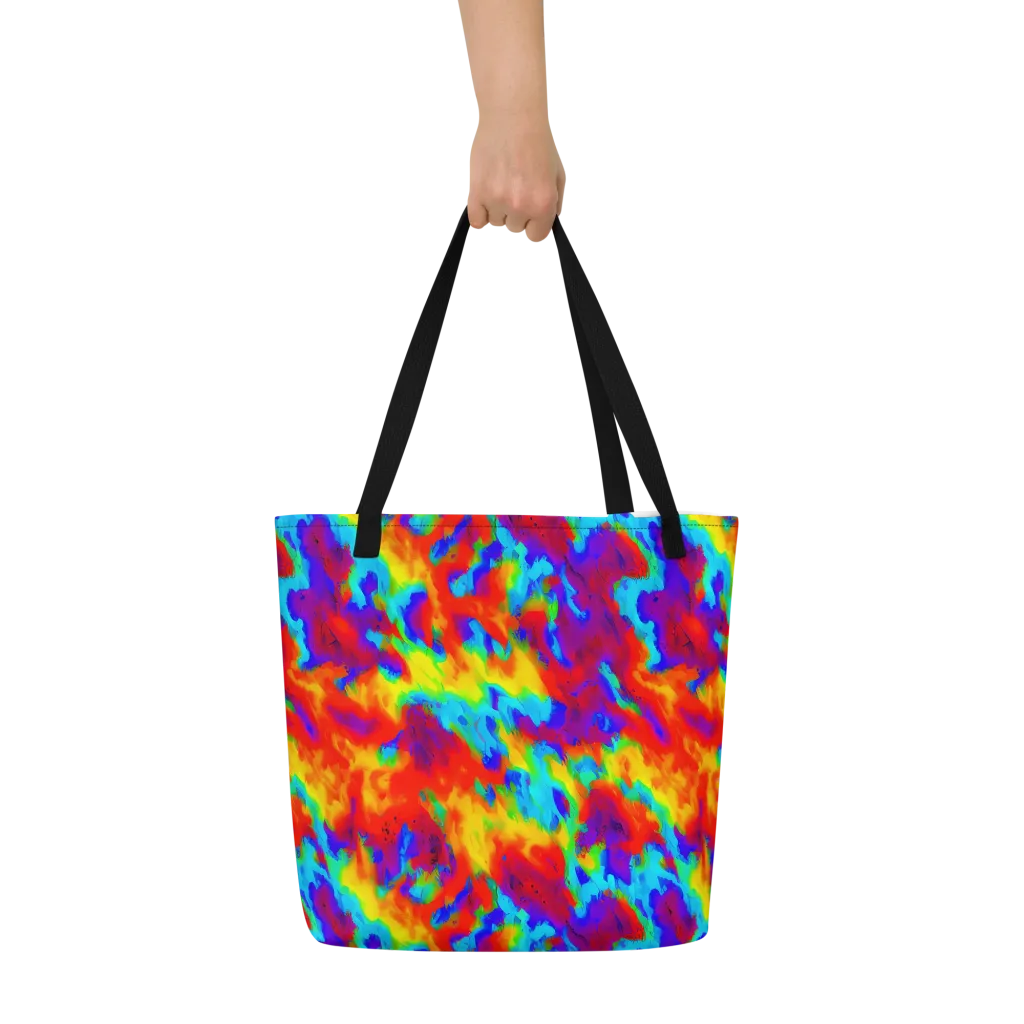 Flame Spectrum on Large Tote Bag W/ Pocket — Front