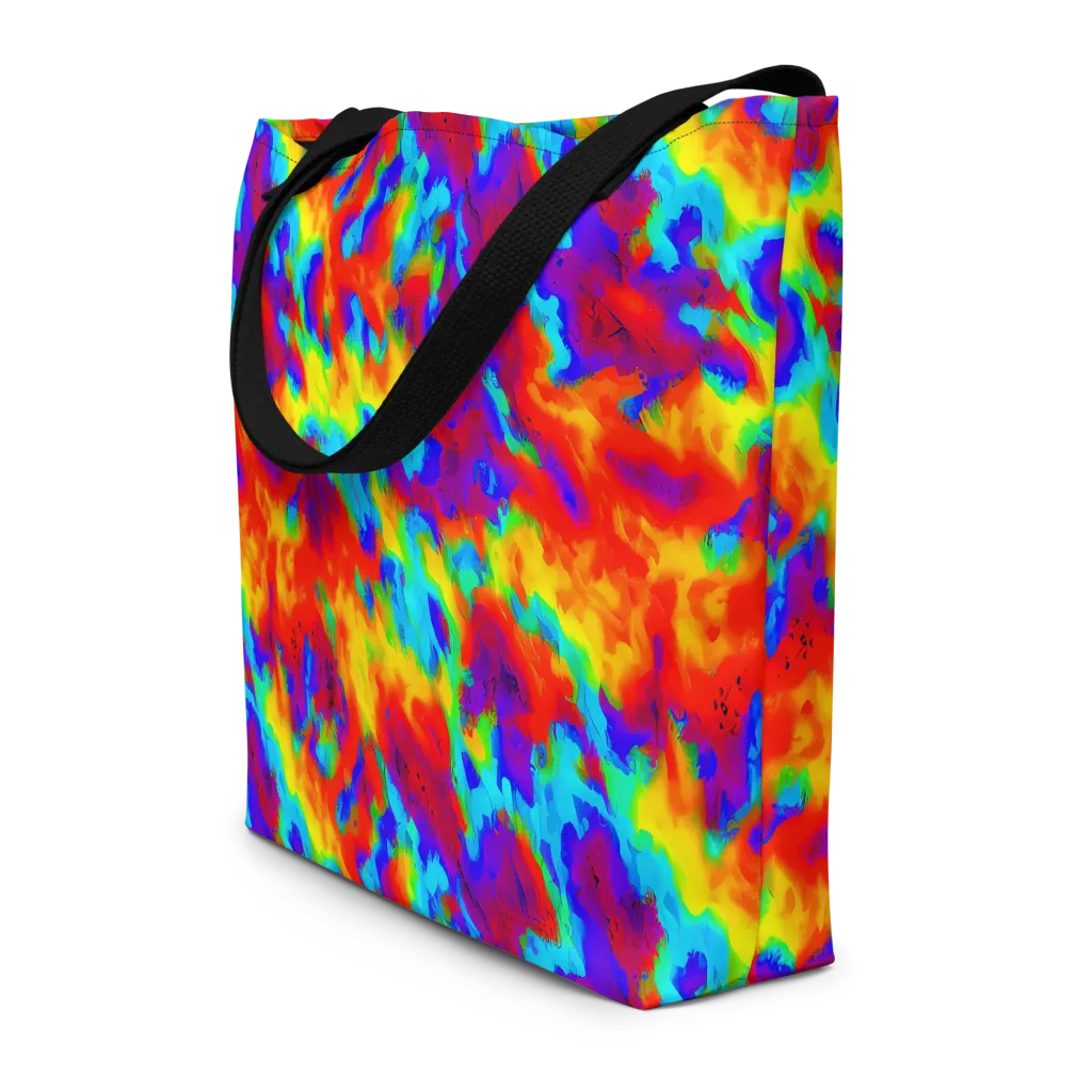 Flame Spectrum on Large Tote Bag W/ Pocket — Front
