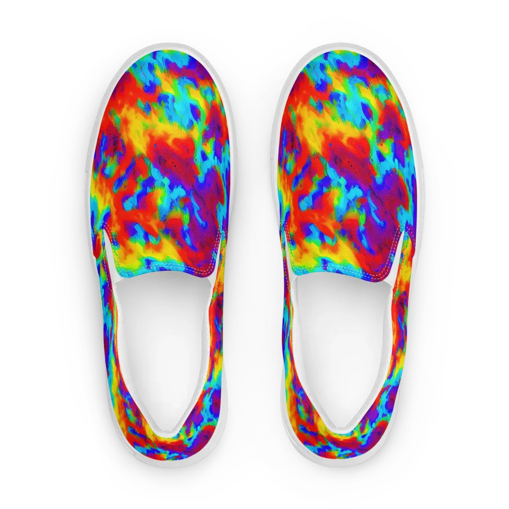 Flame Spectrum on Women's Slip-On Canvas Shoes — Front