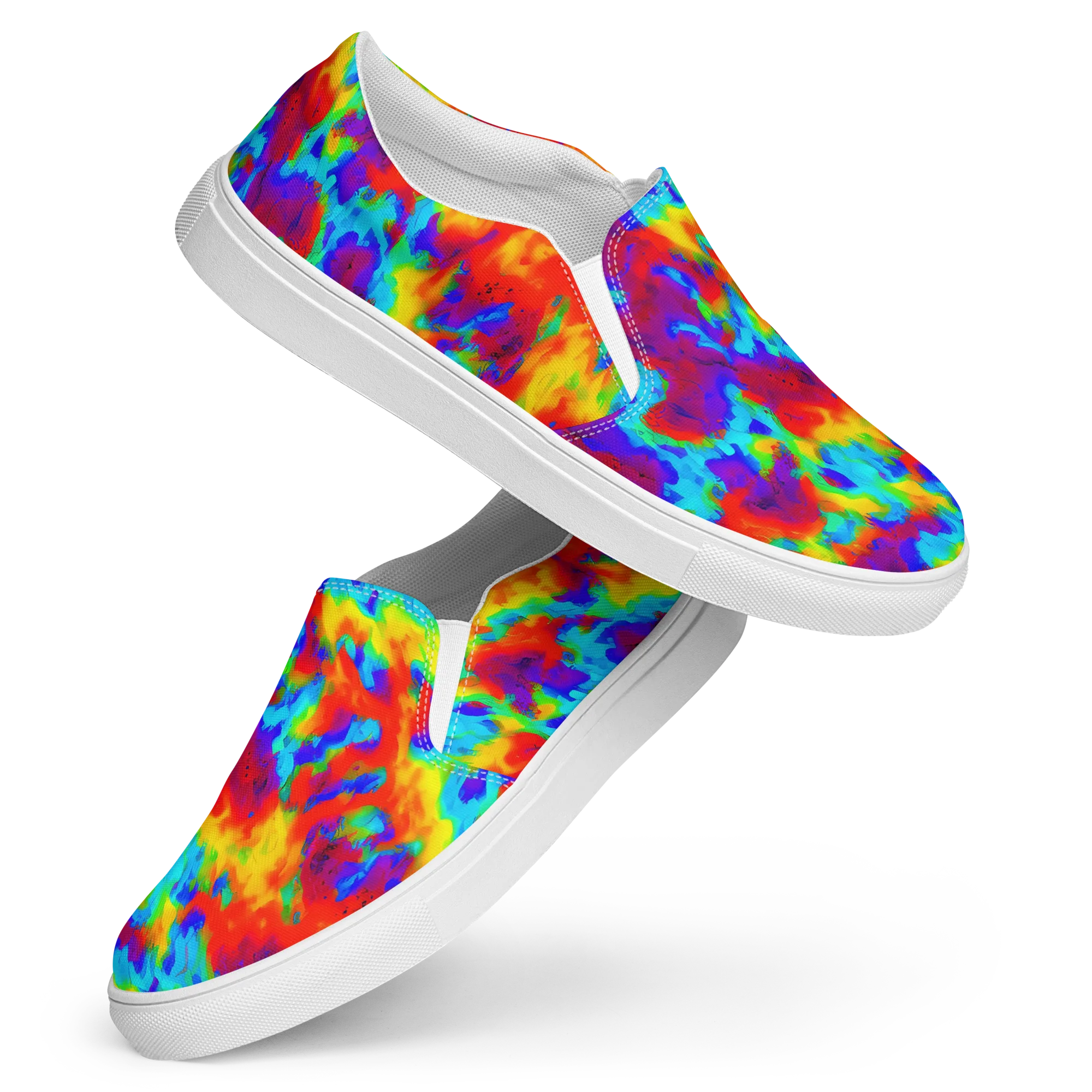 Flame Spectrum on Women's Slip-On Canvas Shoes — Front