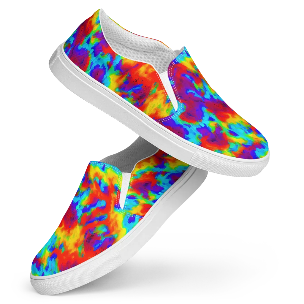 Flame Spectrum on Women's Slip-On Canvas Shoes — Front