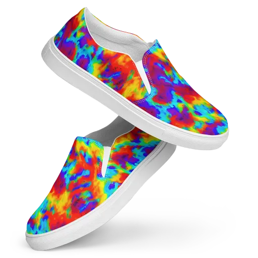 Flame Spectrum on a Women's Slip-On Canvas Shoes