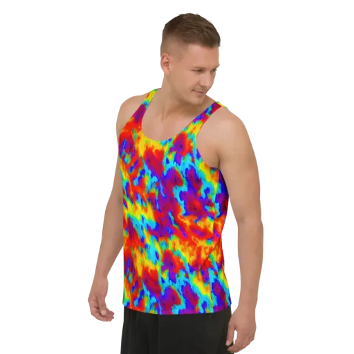 Flame Spectrum on a Men's Tank Top