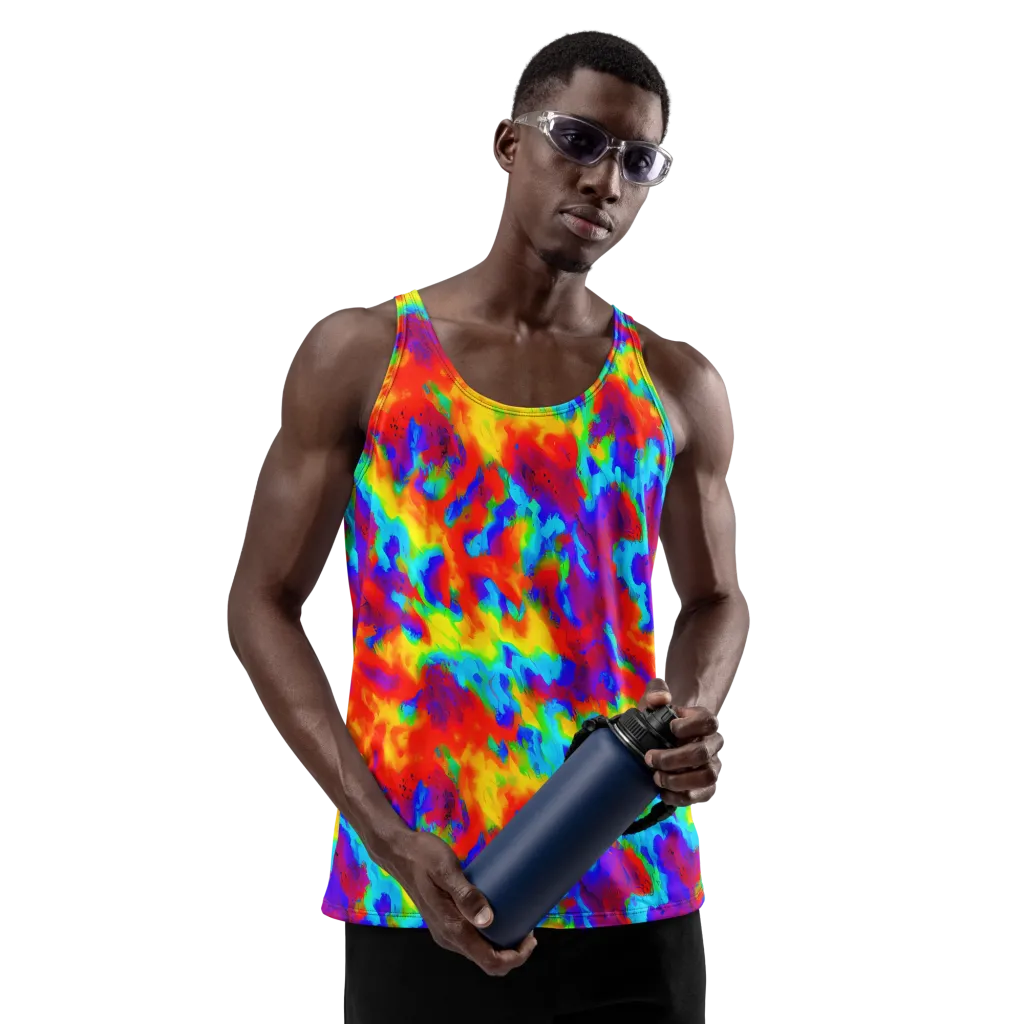 Flame Spectrum on Men's Tank Top — Front