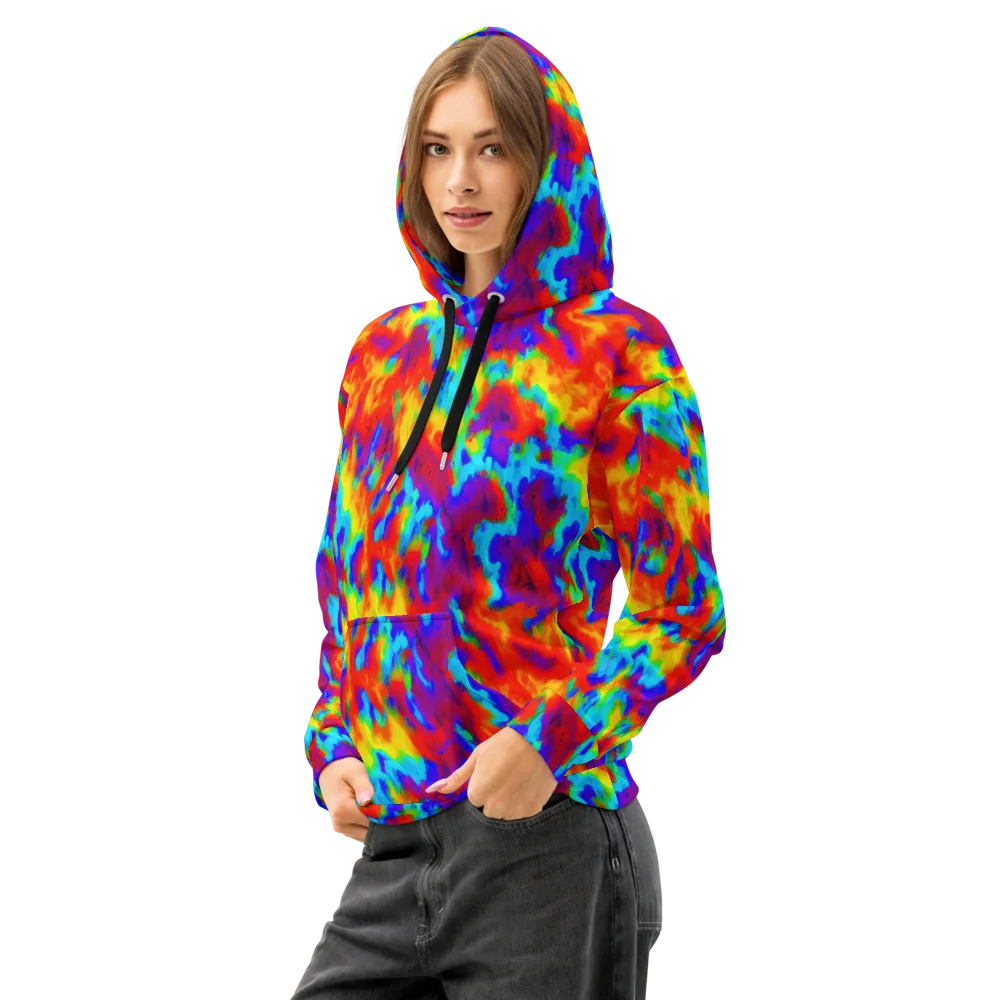 Flame Spectrum on Cotton Hoodie — Left Front