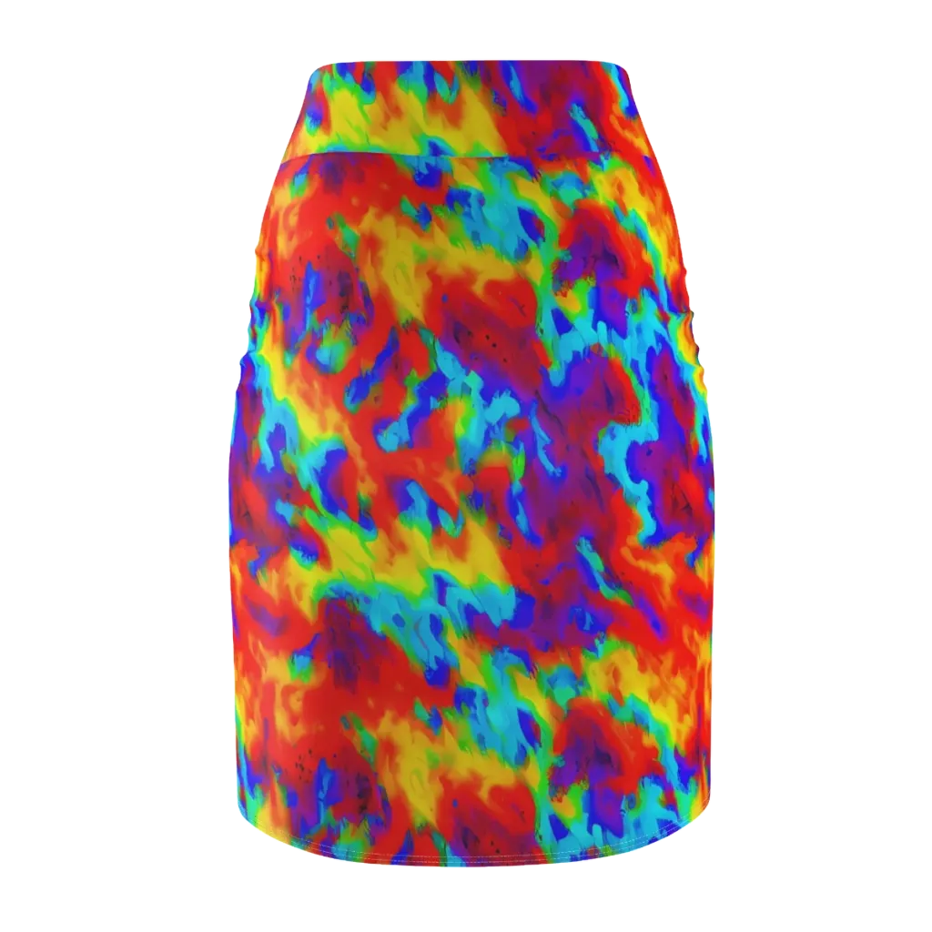 Flame Spectrum on Pencil Skirt — Back