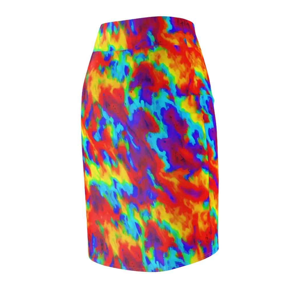 Flame Spectrum on Pencil Skirt — Back Side