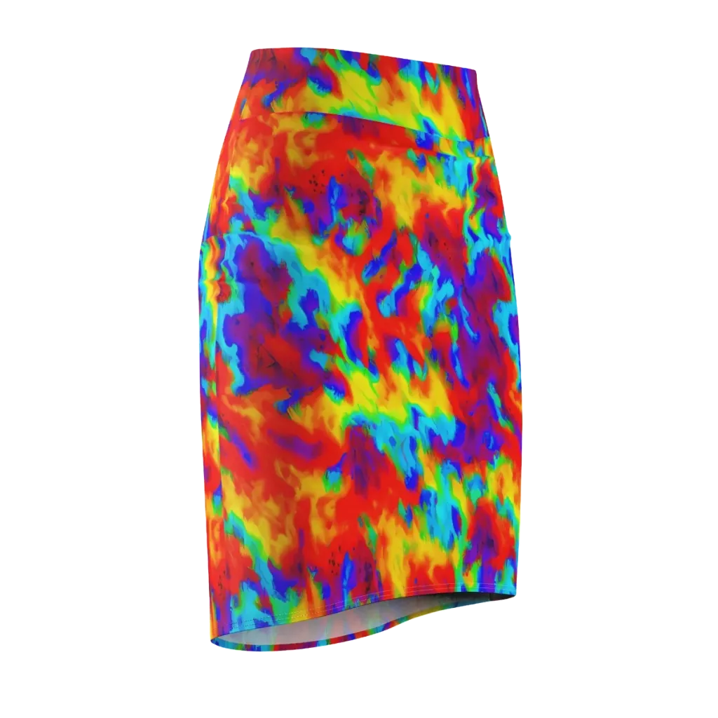 Flame Spectrum on Pencil Skirt — Front Side