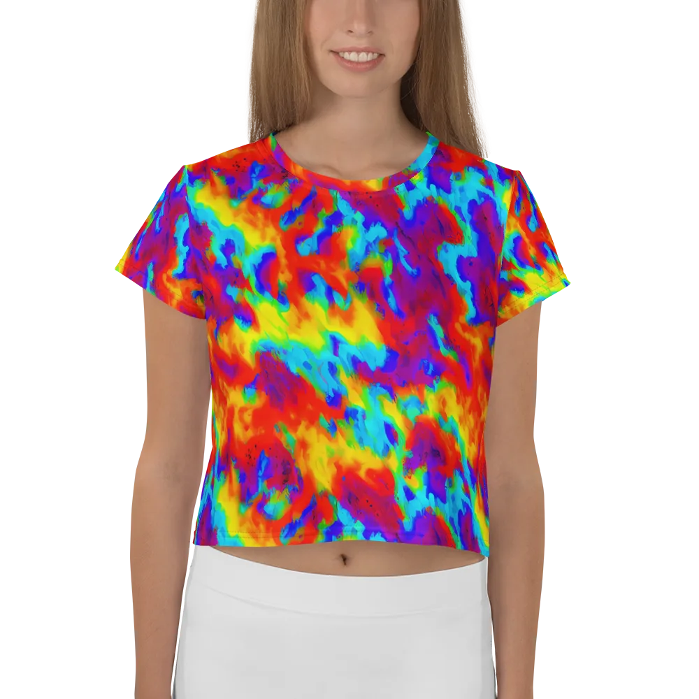 Flame Spectrum on Crop Tee — Front