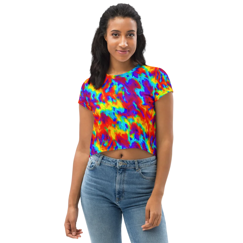 Flame Spectrum on Crop Tee — Front