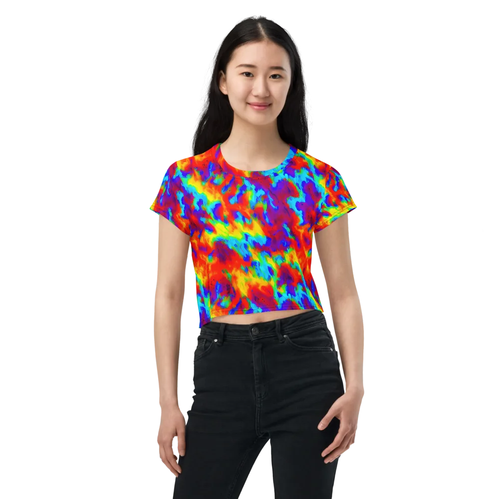 Flame Spectrum on Crop Tee — Front